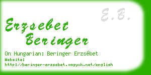 erzsebet beringer business card