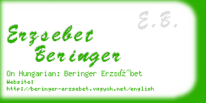 erzsebet beringer business card